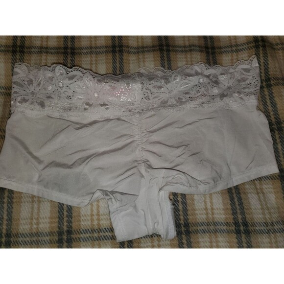 NOBO WOMEN WHITE MICRO AND LACE BOYSHORT UNDERWEAR PANTIES SIZE XS NWT - Picture 2 of 3